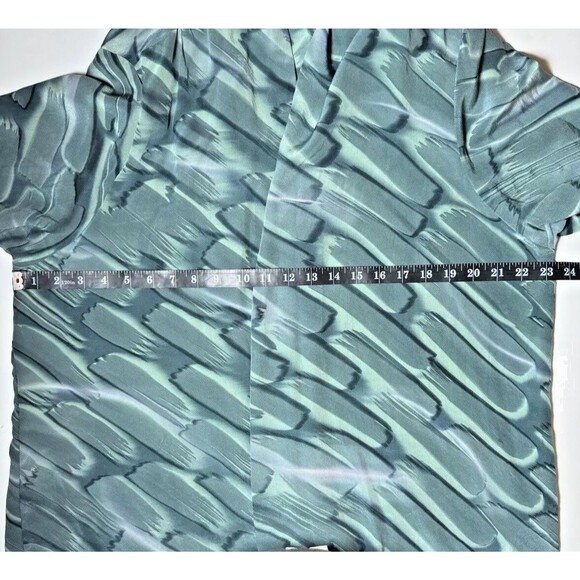 Aliki Yamani Creations Silk Cardigan Womens 2X Open Front Sheer Green Abstract - Picture 5 of 10